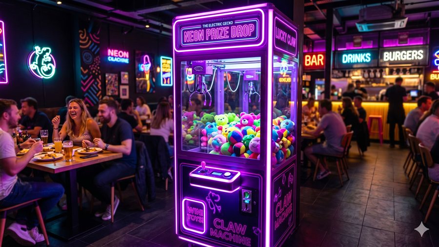 Claw machine in restaurant